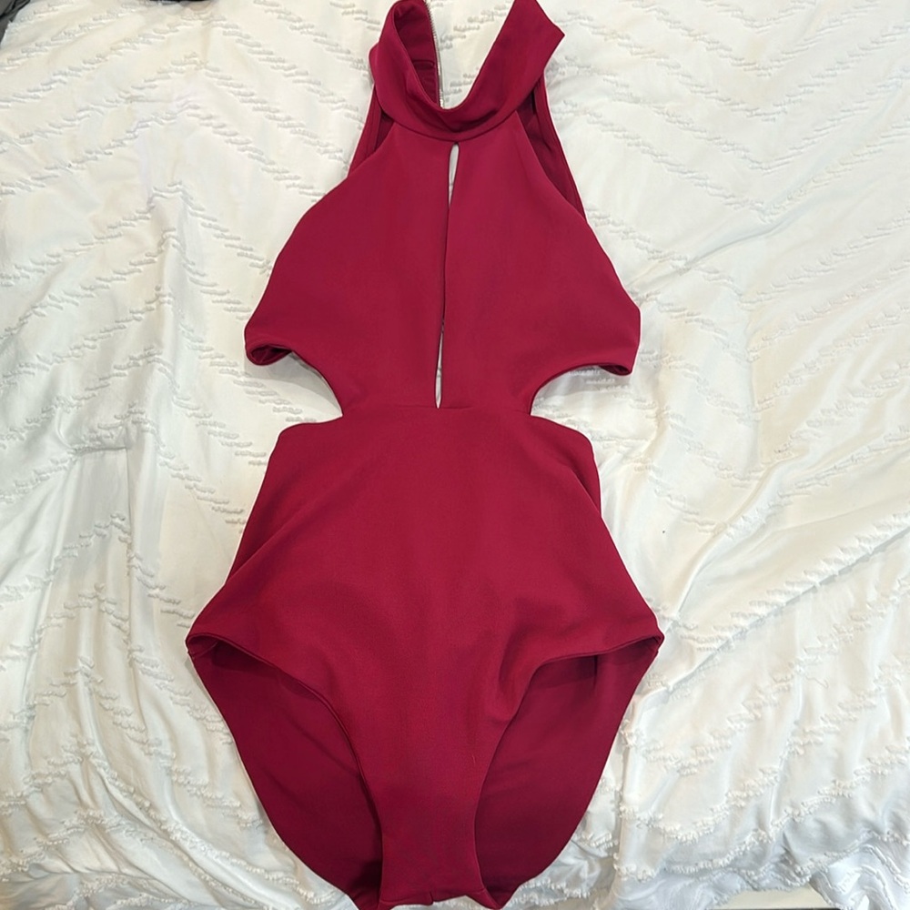 NWT Burgundy Cut-Out Bodysuit - Nookie Size Medium